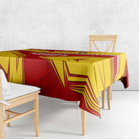 Malaysia Football Tablecloth with Roaring Tiger and Red Yellow National Colors