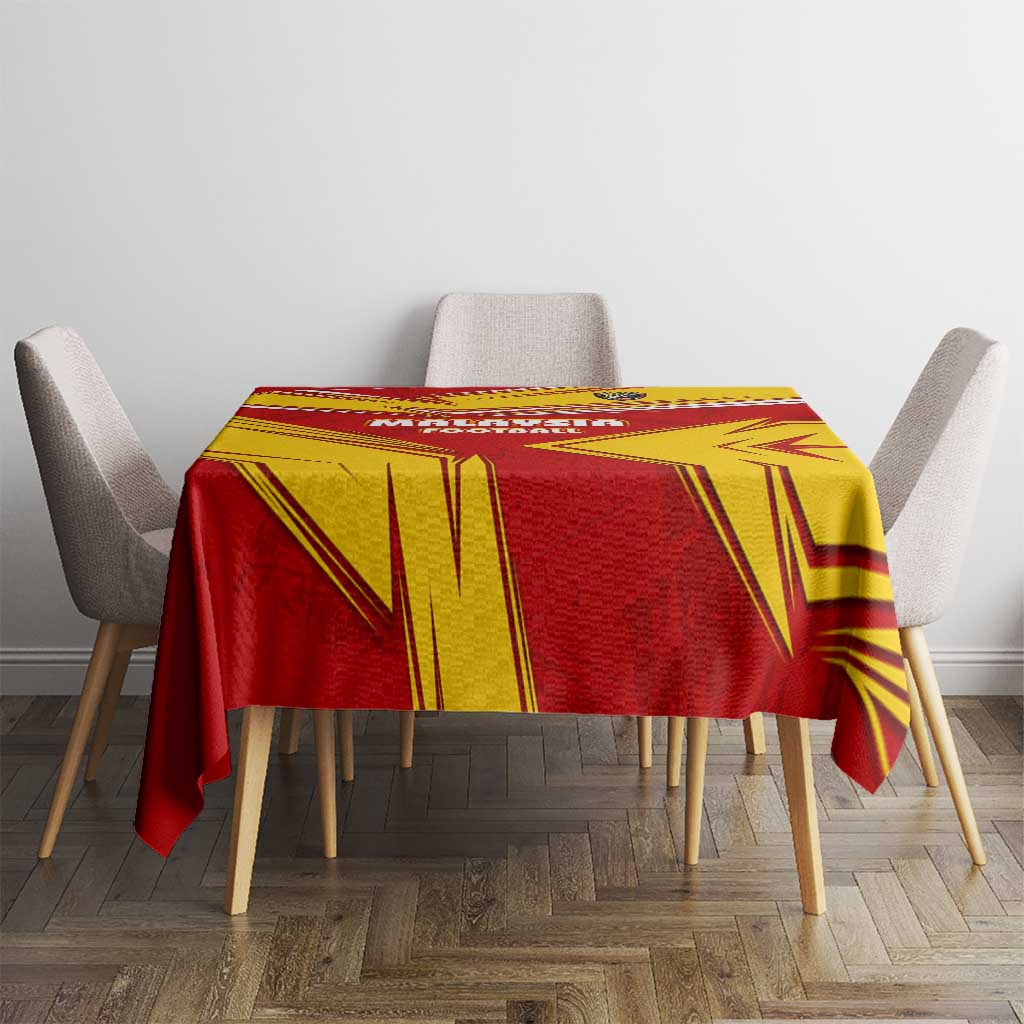Malaysia Football Tablecloth with Roaring Tiger and Red Yellow National Colors