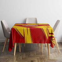 Malaysia Football Tablecloth with Roaring Tiger and Red Yellow National Colors