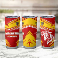 Malaysia Football Tumbler Cup with Roaring Tiger and Red Yellow National Colors