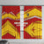 Malaysia Football Window Curtain with Roaring Tiger and Red Yellow National Colors