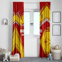Malaysia Football Window Curtain with Roaring Tiger and Red Yellow National Colors