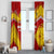 Malaysia Football Window Curtain with Roaring Tiger and Red Yellow National Colors