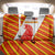 Malaysia National Crest Back Car Seat Cover with Red Tiger and Traditional Batik Yellow White
