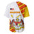 Malaysia National Crest Baseball Jersey with Red Tiger and Traditional Batik Yellow White