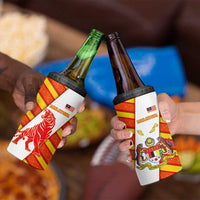 Malaysia National Crest 4 in 1 Can Cooler Tumbler with Red Tiger and Traditional Batik Yellow White