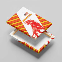 Malaysia National Crest Canvas Wall Art with Red Tiger and Traditional Batik Yellow White