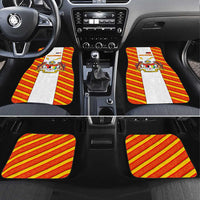 Malaysia National Crest Car Mats with Red Tiger and Traditional Batik Yellow White