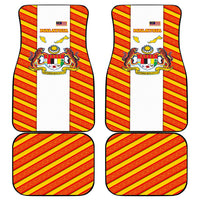 Malaysia National Crest Car Mats with Red Tiger and Traditional Batik Yellow White