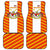Malaysia National Crest Car Mats with Red Tiger and Traditional Batik Yellow White