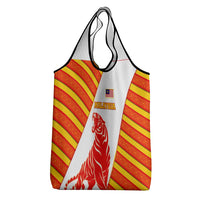 Malaysia National Crest Grocery Bag with Red Tiger and Traditional Batik Yellow White
