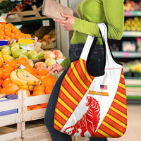 Malaysia National Crest Grocery Bag with Red Tiger and Traditional Batik Yellow White