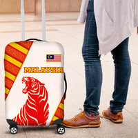 Malaysia National Crest Luggage Cover with Red Tiger and Traditional Batik Yellow White