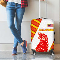 Malaysia National Crest Luggage Cover with Red Tiger and Traditional Batik Yellow White