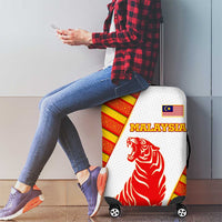 Malaysia National Crest Luggage Cover with Red Tiger and Traditional Batik Yellow White