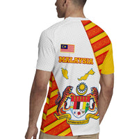 Malaysia National Crest Rugby Jersey with Red Tiger and Traditional Batik Yellow White