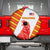 Malaysia National Crest Spare Tire Cover with Red Tiger and Traditional Batik Yellow White
