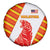 Malaysia National Crest Spare Tire Cover with Red Tiger and Traditional Batik Yellow White