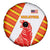 Malaysia National Crest Spare Tire Cover with Red Tiger and Traditional Batik Yellow White