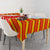 Malaysia National Crest Tablecloth with Red Tiger and Traditional Batik Yellow White