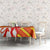 Malaysia National Crest Tablecloth with Red Tiger and Traditional Batik Yellow White