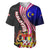 Malaysia Coat of Arms Baseball Jersey with National Flag and Black Batik Pattern