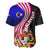 Malaysia Coat of Arms Baseball Jersey with National Flag and Black Batik Pattern