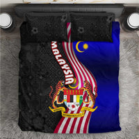 Malaysia Coat of Arms Bedding Set with National Flag and Black Batik Pattern