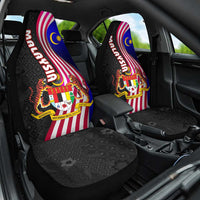 Malaysia Coat of Arms Car Seat Cover with National Flag and Black Batik Pattern