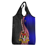 Malaysia Coat of Arms Grocery Bag with National Flag and Black Batik Pattern