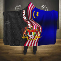 Malaysia Coat of Arms Hooded Blanket with National Flag and Black Batik Pattern