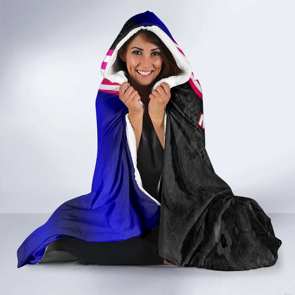 Malaysia Coat of Arms Hooded Blanket with National Flag and Black Batik Pattern