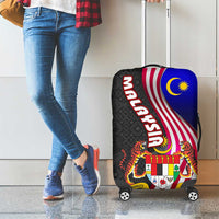 Malaysia Coat of Arms Luggage Cover with National Flag and Black Batik Pattern