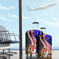 Malaysia Coat of Arms Luggage Cover with National Flag and Black Batik Pattern