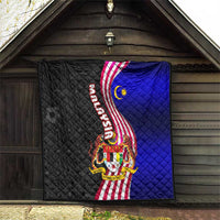 Malaysia Coat of Arms Quilt with National Flag and Black Batik Pattern