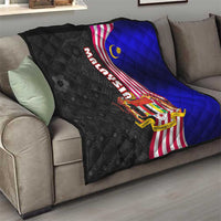 Malaysia Coat of Arms Quilt with National Flag and Black Batik Pattern