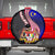 Malaysia Coat of Arms Spare Tire Cover with National Flag and Black Batik Pattern