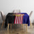 Malaysia Coat of Arms Tablecloth with National Flag and Black Batik Pattern