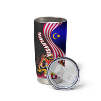 Malaysia Coat of Arms Tumbler Cup with National Flag and Black Batik Pattern