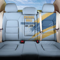 Prince Hall Freemasonry Back Car Seat Cover Vintage Brush Stroke Masonic Blue Gold Graphic