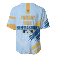 Prince Hall Freemasonry Baseball Jersey Vintage Brush Stroke Masonic Blue Gold Graphic