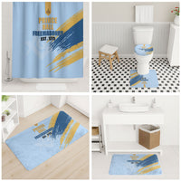 Prince Hall Freemasonry Bathroom Set Vintage Brush Stroke Masonic Blue Gold Graphic
