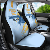 Prince Hall Freemasonry Car Seat Cover Vintage Brush Stroke Masonic Blue Gold Graphic