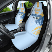Prince Hall Freemasonry Car Seat Cover Vintage Brush Stroke Masonic Blue Gold Graphic