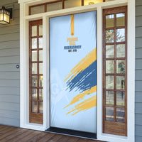 Prince Hall Freemasonry Door Cover Vintage Brush Stroke Masonic Blue Gold Graphic