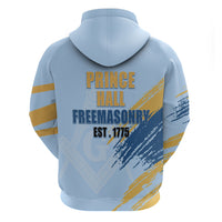 Prince Hall Freemasonry Hoodie Vintage Brush Stroke Masonic Blue Gold Graphic