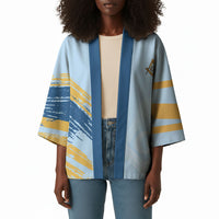 Prince Hall Freemasonry Kimono Vintage Brush Stroke Masonic Blue Gold Graphic