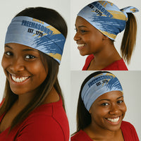 Prince Hall Freemasonry Neck Gaiter Vintage Brush Stroke Masonic Blue Gold Graphic