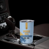 Prince Hall Freemasonry Tumbler Cup Vintage Brush Stroke Masonic Blue Gold Graphic