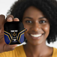 Personalized Prince Hall Freemasonry AirPods Case Royal Blue Gold Masonic Geometric Legacy Graphic